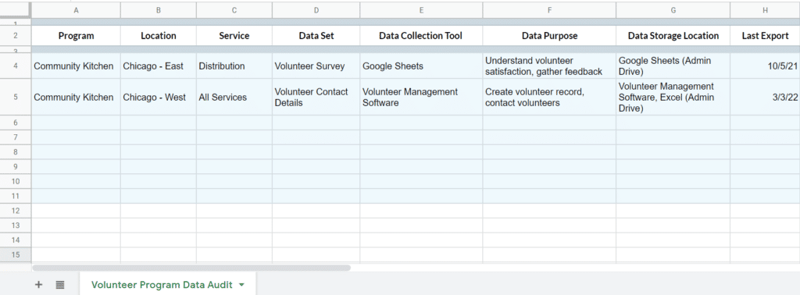 data audit spreadsheet