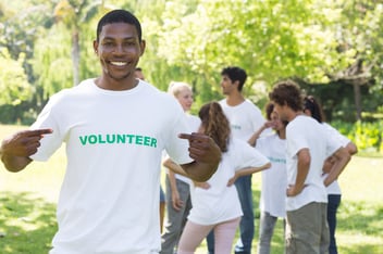 Happy volunteer
