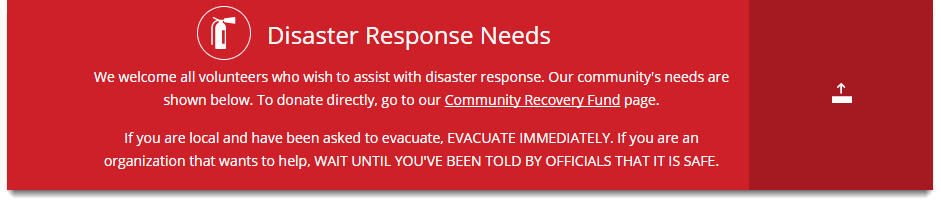 disaster response needs