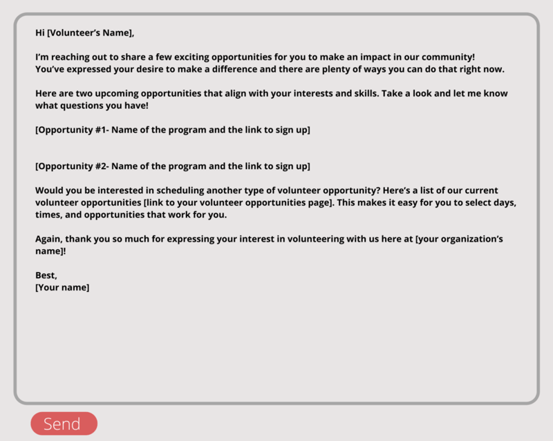 volunteer opportunity marketing email requesting volunteers