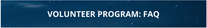 Review this is of volunteer program FAQs.