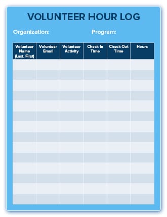 volunteer hours log resources for tracking volunteer time