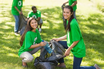 People volunteering after they signed a volunteer agreement contract.