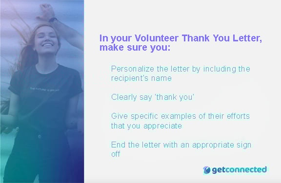 What to include in your volunteer thank you letter