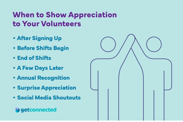 Volunteer appreciation and when to show appreciation to your volunteers