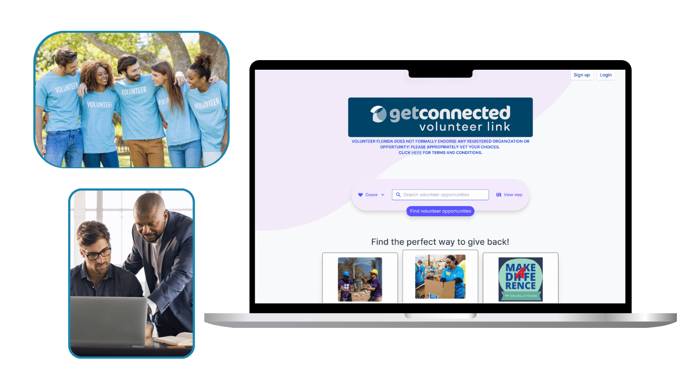 A screenshot of the Volunteer Link corporate volunteer platform